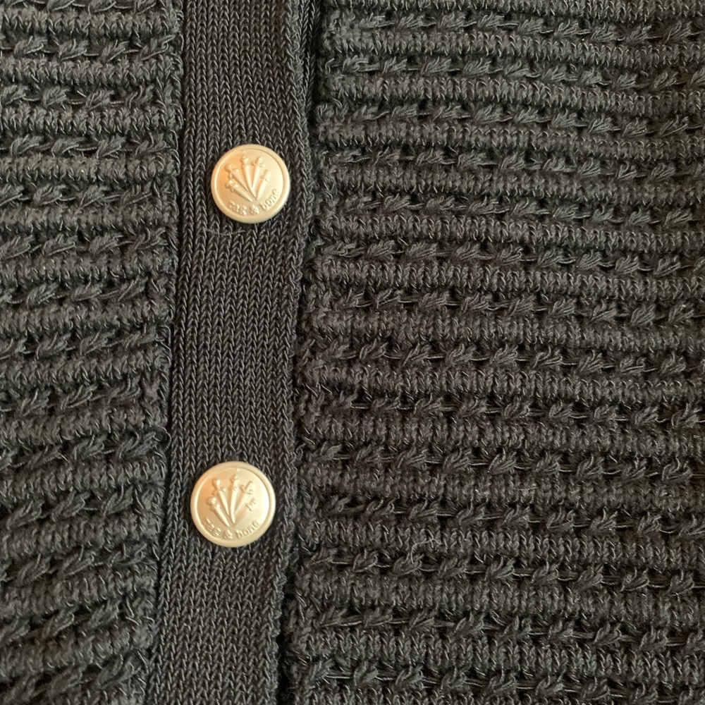 rag & bone New York Black Marlee Cotton Sweater Vest Size Medium NEW RARE - Picture 11 of 15